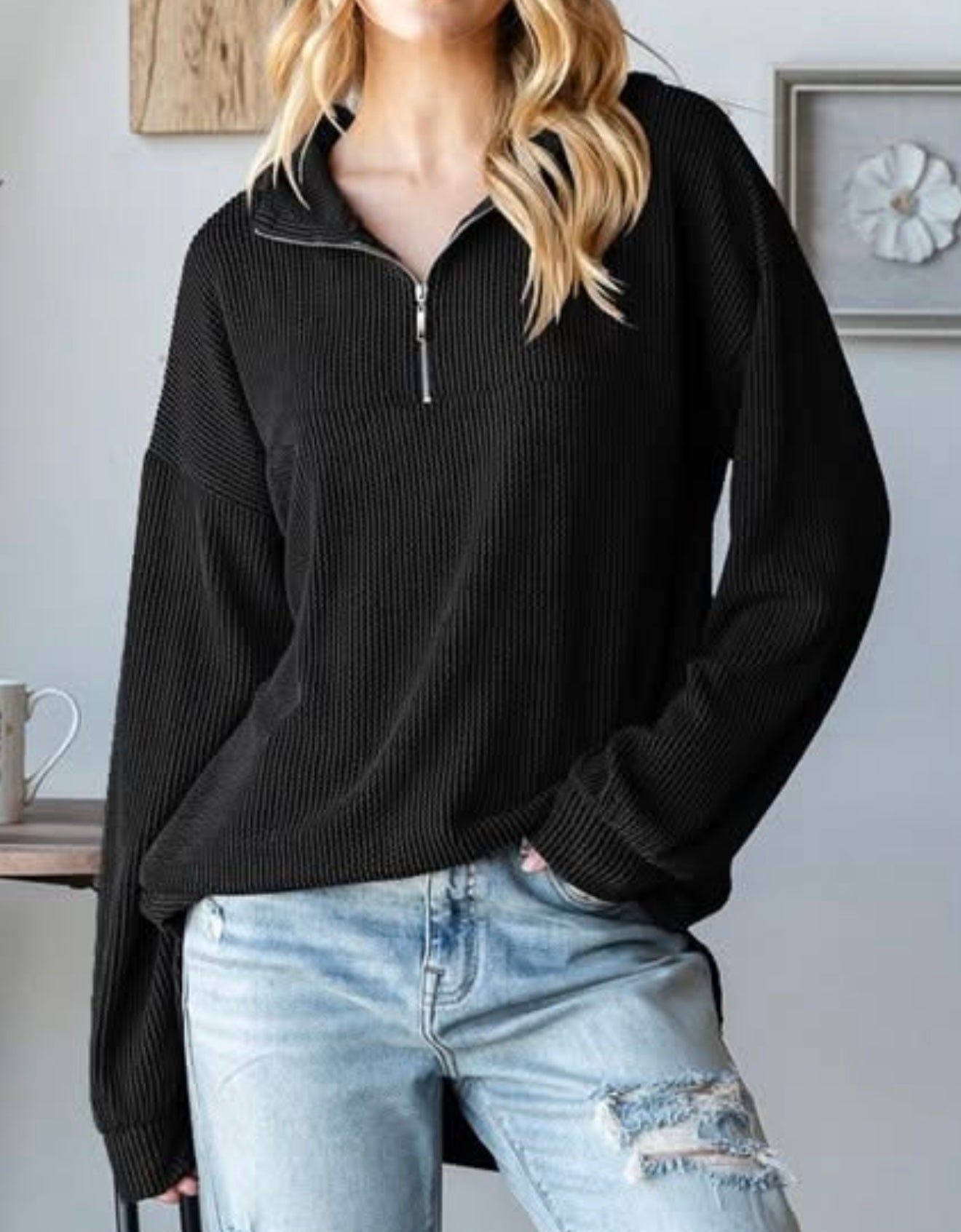 Lightweight Quarter Zip - Black